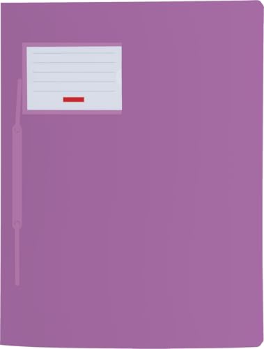 Schnellhefter für A4, transluzente PP-Folie, Fact!PP mit Namensschild auf der Vorderseite und Einstecktasche innen (Brunnen mit Namensschild, pastellviolett, 3er Pack) von Generisch