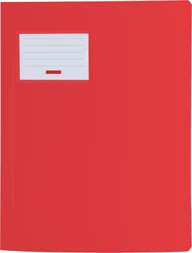 Schnellhefter für A4, transluzente PP-Folie, Fact!PP mit Namensschild auf der Vorderseite und Einstecktasche innen (Brunnen mit Namensschild, rot, 3er Pack) von Generisch