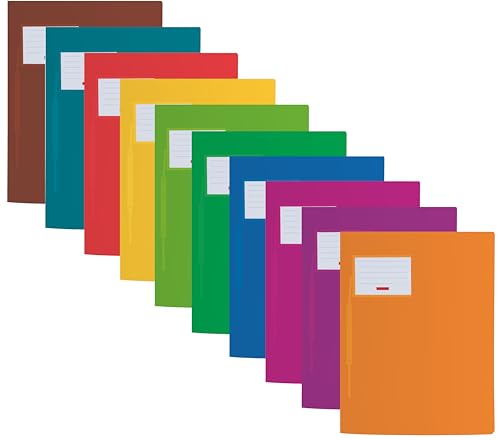 Schnellhefter für A4, transluzente PP-Folie, Fact!PP mit Namensschild auf der Vorderseite und Einstecktasche innen (Brunnen mit Namensschild, sortiert, 10er Pack) von Generisch