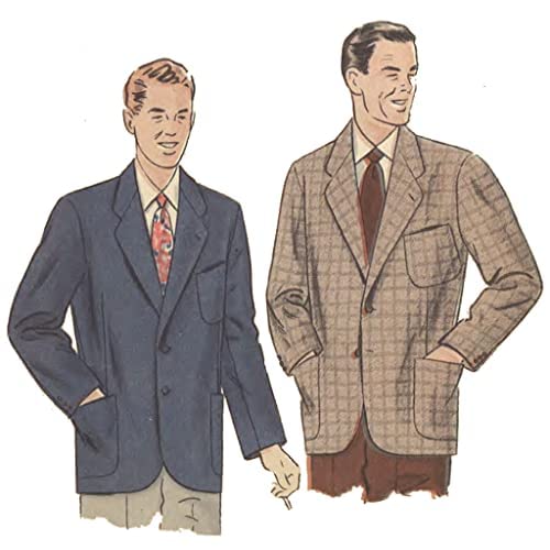 Schnittmuster aus den 1950er Jahren, maßgeschneiderter Blazer für Herren – Brustumfang: 40" (102 cm) von Generisch