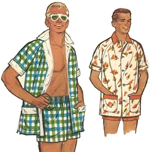Schnittmuster aus den 1950er Jahren: Badeshorts und Hemd für Herren – Brustumfang 42–44 Zoll/106,7–111,8 cm von Generisch