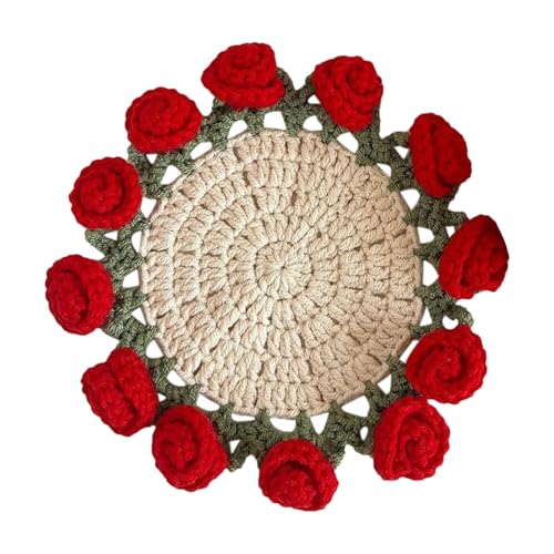 Schöne Untersetzer | Gestrickte Deko Untersetzer Für Tassen | Häkelblumen-Decken Zubehör Für Geburtstagsdeko Küche Wohnzimmer Tischschutz Schöne Untersetzer | Gestrickte Deko Untersetzer Für Tassen | Häkelblumen-Decken Zubehör Für Geburtstagsdeko Küche Wohnzimmer Tischschutz von Generisch