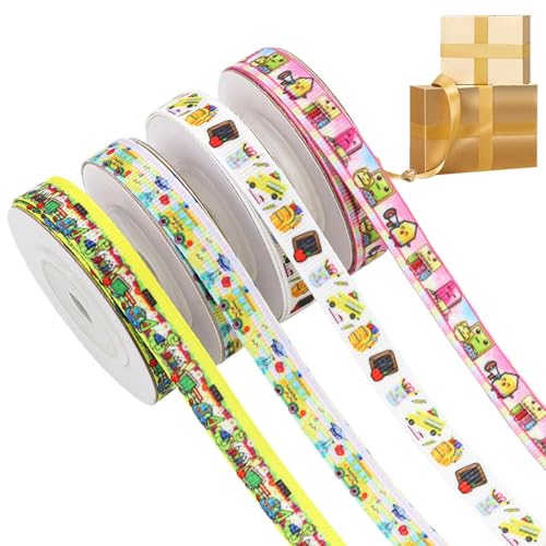 School Ribbon, Teacher Appreciation Ribbon, 0.39x177.17 Inches Rolls Long Decorative Craft Supplies for Enthusiasts, Event Planners, Coordinators, Home Stylists, Students, Colorful and Versatile von Generisch