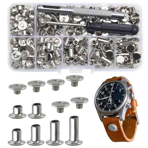 Schraubennieten für Leder, Chicago -Schrauben für Leder,Riemenschrauben für Leder - Handgefertigte Ledercraft -Bolzen für Kleidung Jacken Gürtelbeutel Schuhe Geldbeutel Reparatur Dekorieren Schraubennieten für Leder, Chicago -Schrauben für Leder,Riemenschrauben für Leder - Handgefertigte Ledercraft -Bolzen für Kleidung Jacken Gürtelbeutel Schuhe Geldbeutel Reparatur Dekorieren von Generisch