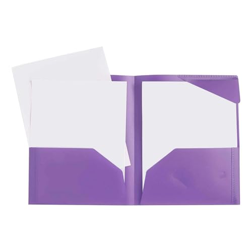 Schreibmappe A4, Mappe aus Pappe mit Folienüberzug zum Zuklappen, A4 farbig sortiert Dokumentenmappe Einschlagmappe, Praktische Dokumententasche zum Aufhängen,Violett von Generisch