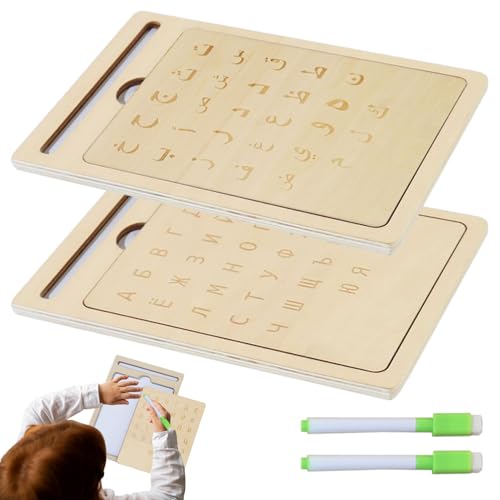Schreibtafel Aus Holz - Vorschule Alphabet Lernbrett Mit Stift - Interaktives Zeichenbrett Geschenk Idee Für Mädchen Zu Geburtstag Und Kindertag von Generisch