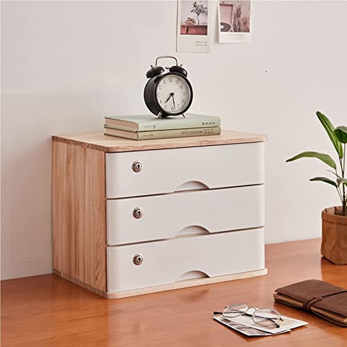 Schreibtisch-Aktenschrank aus Massivholz, 3 Schubladen, A4, kleine Kommode für Zuhause, Büro, Aufbewahrung, elegante Aufbewahrungsbox aus Holz für Papiere und Zubehör Schreibtisch-Aktenschrank aus Massivholz, 3 Schubladen, A4, kleine Kommode für Zuhause, Büro, Aufbewahrung, elegante Aufbewahrungsbox aus Holz für Papiere und Zubehör von Generisch