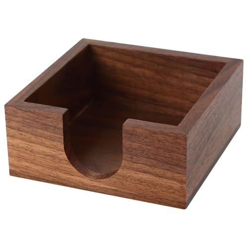 Schreibtisch-Haftnotizhalter, schwarzes Walnussholz, quadratisches Design, Frontschlitz, abgerundete Ecken, passend für 10,2 x 10,2 cm Haftnotizen, rutschfeste Unterseite Schreibtisch-Haftnotizhalter, schwarzes Walnussholz, quadratisches Design, Frontschlitz, abgerundete Ecken, passend für 10,2 x 10,2 cm Haftnotizen, rutschfeste Unterseite von Generisch
