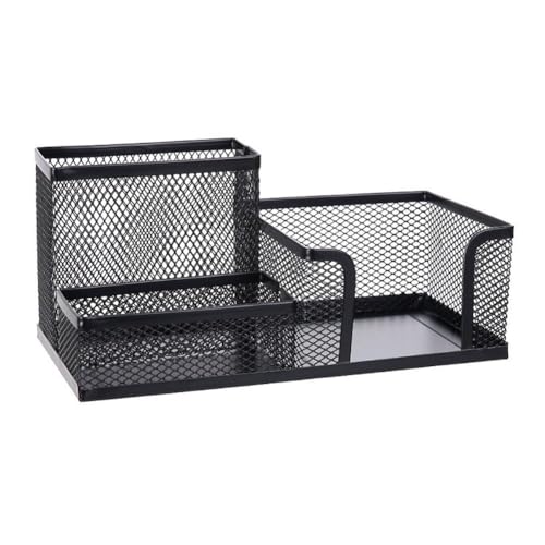 Schreibtisch-Organizer aus Netzstoff – 3 Fächer mit Stift und Aufbewahrungskörben, Bürobedarf, Schwarz Schreibtisch-Organizer aus Netzstoff – 3 Fächer mit Stift und Aufbewahrungskörben, Bürobedarf, Schwarz von Generisch