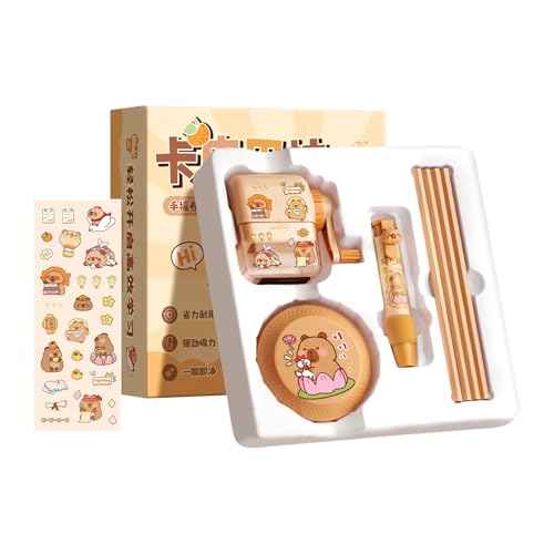 Schreibwaren Schulbedarf, Cartoon-Motiv Ästhetisches Set für Kinder, Klassenbelohnung mit Spitzer, Staubsauger, Radiergummi, Stifte für Mädchen Schreibwaren Schulbedarf, Cartoon-Motiv Ästhetisches Set für Kinder, Klassenbelohnung mit Spitzer, Staubsauger, Radiergummi, Stifte für Mädchen von Generisch