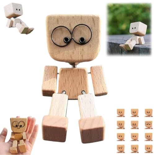 Schüttelmann Holz,Shaking Schüttelnde Holzmann-Figur,Schüttelmann aus Naturholz,Kleine Holzfigur mit 12 Magnetischen Ausdrücke Schwankt,Wackelnder Holzmans,Handgefertigte Actionfigur Auto Ornament (A) Schüttelmann Holz,Shaking Schüttelnde Holzmann-Figur,Schüttelmann aus Naturholz,Kleine Holzfigur mit 12 Magnetischen Ausdrücke Schwankt,Wackelnder Holzmans,Handgefertigte Actionfigur Auto Ornament (A) von Generisch