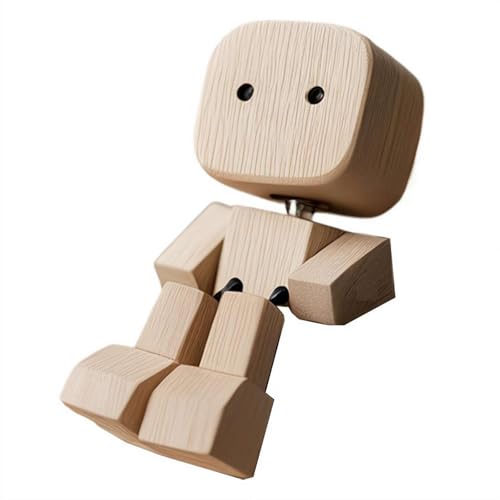 Schüttelnde Holzfigur, handgefertigte schüttelnde Füße, Holzpuppe mit mehreren magnetischen Dekorationen, lustige Wackelkopf-Auto-Armaturenbrett-Dekoration, Auto-Ornamente, Action-Figur, modernes von Generisch
