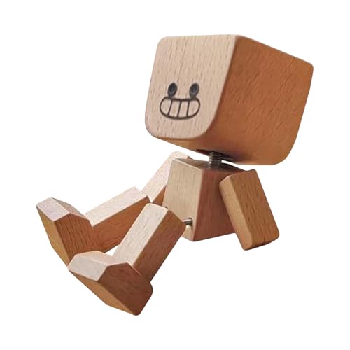 Schüttelnde Holzmann-Figur, Charmante kleine Holzfigur, Auto Zubehör Innenraum, Wobbling Wooden Figures, handgefertigte Actionfigur als Auto-Ornament, Auto-Armaturenbrett-Dekors (Stil 5) von Generisch