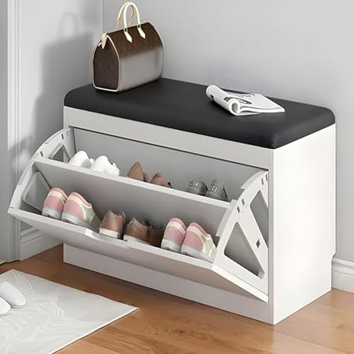 Schuhbank mit Sitz, stabiler Schuhschrank für 2–15 Paar, einfache Montage und Reinigung, platzsparend, schwarz, (L x B): 78,9 x 17,8 cm von Generisch