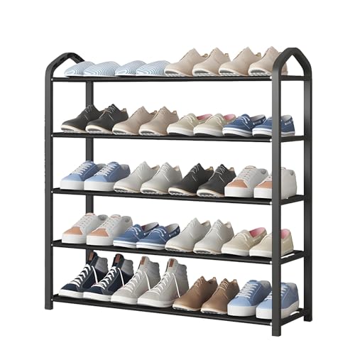 Schuhregal mit 5 Ebenen, platzsparend, für Eingangsbereich, Schlafzimmer und Wohnzimmer, abnehmbar, freistehend, 63 x 80 x 20 cm Schuhregal mit 5 Ebenen, platzsparend, für Eingangsbereich, Schlafzimmer und Wohnzimmer, abnehmbar, freistehend, 63 x 80 x 20 cm von Generisch