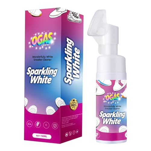 Schuhreiniger - 150 ml Schaumreiniger für die Entfernung von Flecken, schnelle Verwendung mit Radiergummi, Sportschuhe für weiße Sport -Tennis -Freizeitkleidung, Männer Frauen Mädchen Schuhepfl von Generisch