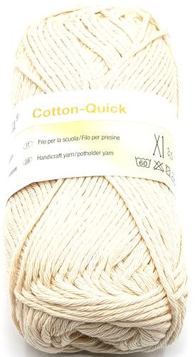 Schulgarn Topflappengarn Häkelgarn 50 g 100% Baumwolle (0039 - natur) von Generisch