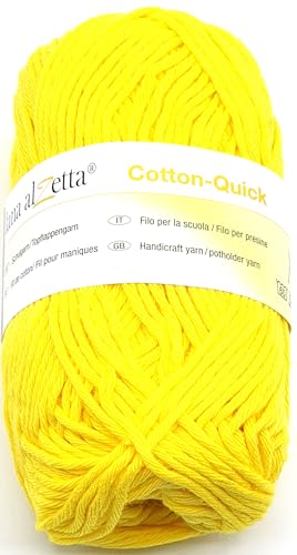 Schulgarn Topflappengarn Häkelgarn 50 g 100% Baumwolle (0490 - zitrone) von Generisch