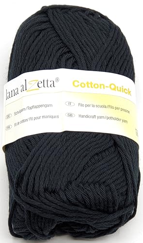 Schulgarn Topflappengarn Häkelgarn 50 g 100% Baumwolle (1126 - schwarz) von Generisch