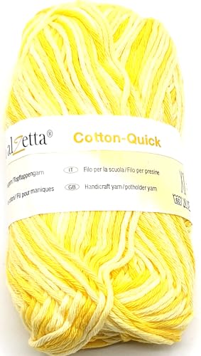 Schulgarn Topflappengarn Häkelgarn 50 g 100% Baumwolle (4001 - sunshine) von Generisch