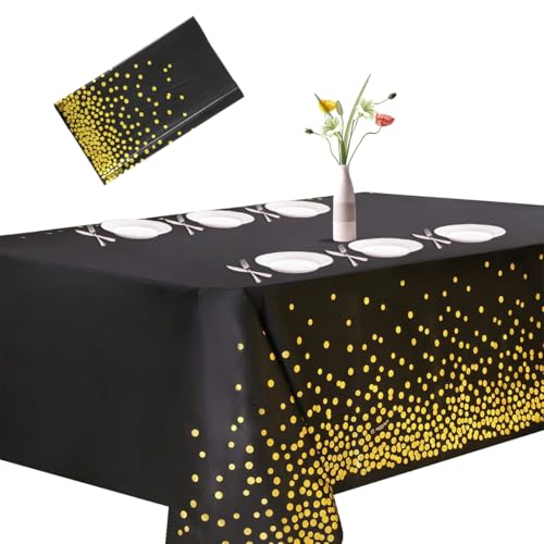 Schwarz Party Tischdecken mit Goldenen Punkten für Geburtstage Rechteckig Tischtuch für Cocktailpartys Kunststoff Tischdecke Einweg Tischdecke mit Gold Gepunktete für Picknick Grillen Hochzeiten Schwarz Party Tischdecken mit Goldenen Punkten für Geburtstage Rechteckig Tischtuch für Cocktailpartys Kunststoff Tischdecke Einweg Tischdecke mit Gold Gepunktete für Picknick Grillen Hochzeiten von Generisch