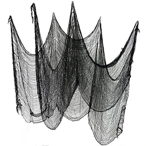 Schwarzer Halloween-Vorhang – 2er-Set Gruselige Party-Deko (76x240 cm) – Perfekt für Thementische, Fenster & Türrahmen – Wiederverwendbar & Einfach zu Befestigen (Schwarzer) von Generisch
