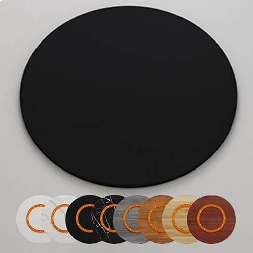 Schwarzes Holztablett, rund, drehbar, großer Esstisch, Drehteller, 70 cm, Plateau-Turnant für Zuhause, perfekt für Unterhaltung und Servieren. von Generisch