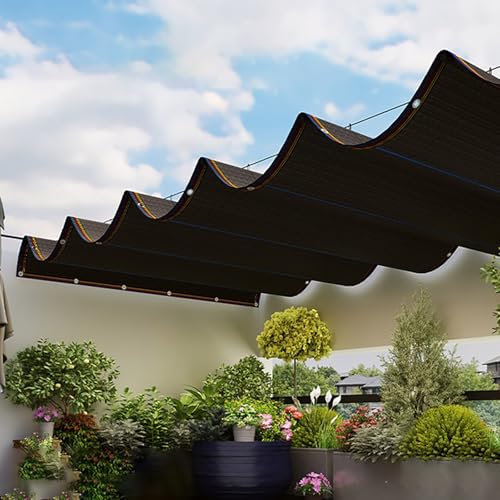 Schwarzes atmungsaktives Schattennetz für Gartenpflanzen, UV-Schutz, Netzstoff mit Ösen (2,0 x 9,0 m) – ideal für den Außenbereich von Generisch