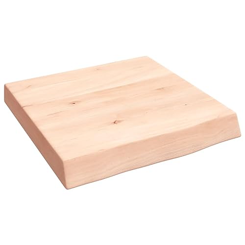 Schwebendes Wandregal – Aufbewahrungseinheit aus massiver Eiche, 40 x 40 x (2–6) cm, rustikale dekorative Regale für Küche, Bad, Wohnzimmer – vielseitiges Regal aus unbehandeltem Holz von Generisch