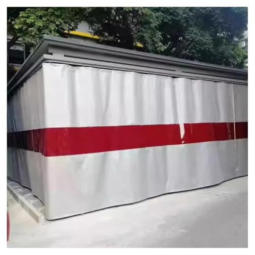 Schweißschutzvorhang, Schweißvorhang-Trennwand, silikonbeschichtete Schweißdecke mit rotem Sichtfenster-Panel, feuerfest, schwer entflammbar, thermische Isolierung, Teilarbeiten von Generisch