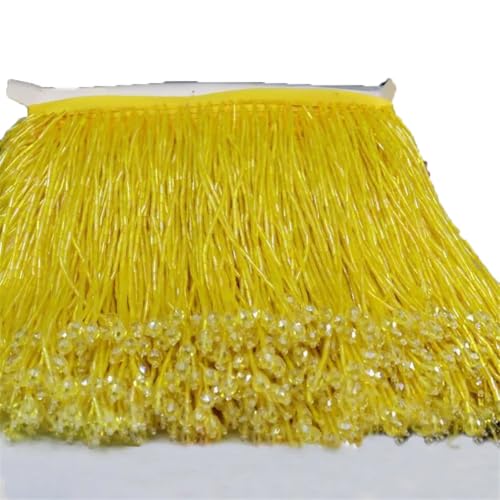 Schwere Kristall-Quaste, Fransen, 15 cm breit, Perlenbesatz, Hochzeitskleid, Nähen, Spitzenquaste, 4,5 m, Gelb, 4,5 m Schwere Kristall-Quaste, Fransen, 15 cm breit, Perlenbesatz, Hochzeitskleid, Nähen, Spitzenquaste, 4,5 m, Gelb, 4,5 m von Generisch