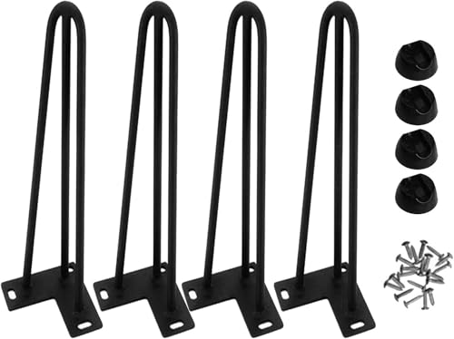 Schwere Möbelbeine aus Metall, solide Haarnadelbeine, 3 Moderne Tischbeine, DIY-Bankbeine aus Eisen, Ersatzfüße for Möbel, 4 Stück(60cm/24in) von Generisch