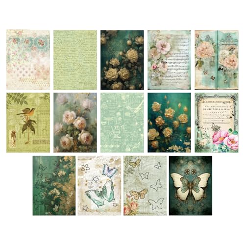 Scrapbooking-Papier, Journaling-Scrapbooking-Kit,3D-Schmetterlingspapier Scrapbook-Tagebuch - Ästhetisches Vintage-Scrapbook-Papier Junk-Journal-Planer-Bastelsets Scrapbooking-Papier, Journaling-Scrapbooking-Kit,3D-Schmetterlingspapier Scrapbook-Tagebuch - Ästhetisches Vintage-Scrapbook-Papier Junk-Journal-Planer-Bastelsets von Generisch
