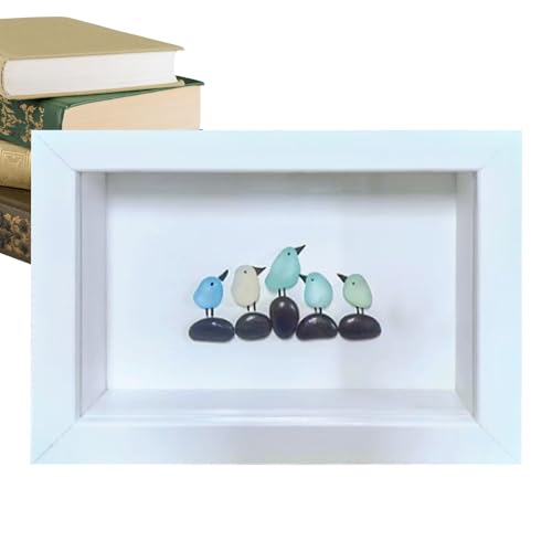 Sea Glass Art – Glaskunstwerk Vogel – Holz-Bilderrahmen, Kunstwerk-Dekorationen, für Badezimmer, Schlafzimmer, Erwachsene, Freunde, Oma Sea Glass Art – Glaskunstwerk Vogel – Holz-Bilderrahmen, Kunstwerk-Dekorationen, für Badezimmer, Schlafzimmer, Erwachsene, Freunde, Oma von Generisch