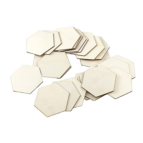 Sechseckige Holzscheiben, poliert, blanko, Namensschilder für Hochzeit, Party, Dekoration, 25 Stück Sechseckige Holzscheiben, poliert, blanko, Namensschilder für Hochzeit, Party, Dekoration, 25 Stück von Generisch