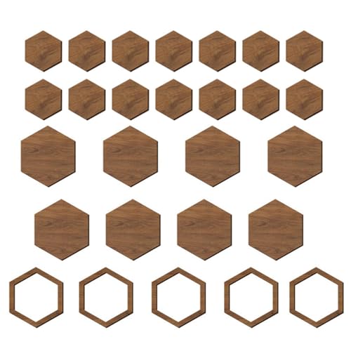Sechseckige Holzwandkunst, 27 Stück Sechseckige Holzdekorationen, sechseckige Holzwandkunst Für Zuhause Schlafzimmer Dekorationen Und Dec von Generisch