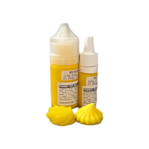 Seifenfarbe für DIY Proekte | Flüssig | Hohe Qualität | Dekorative Anwendungen | Hohe Farbintensität | große Auswahl (102 Gelb, 10 ml) von Generisch