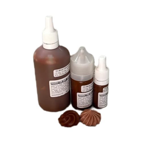 Seifenfarbe für DIY Proekte | Flüssig | Hohe Qualität | Dekorative Anwendungen | Hohe Farbintensität | große Auswahl (111 Milk Schokolate, 10 ml) von Generisch