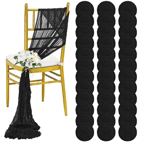 Seihtuch-Stuhlschärpen – 36 Stück, 40,6 x 274,4 cm, durchsichtige Gaze für Hochzeiten, Geburtstagsfeiern, Restaurant-Dekor, Event-Feiern und Festivals von Generisch