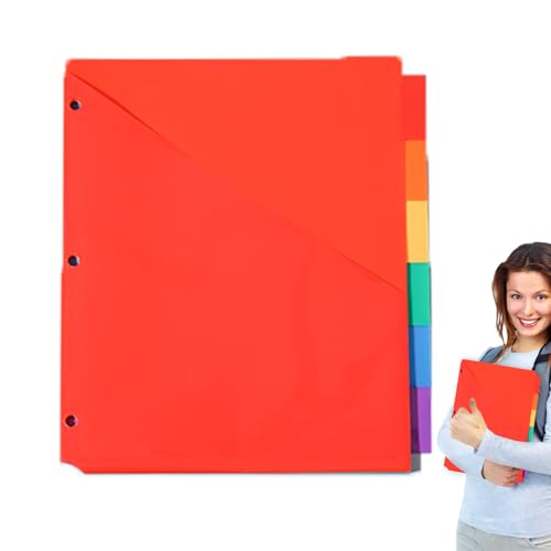 Seitenteiler, buntes Ringbuch, einführbar, große Registerkarte – Regenbogen-Abschnitt-Index, Organizer, Ringnotizbuch, Trenntaschen für Zuhause, Klassenzimmer, Arbeitsplatz von Generisch