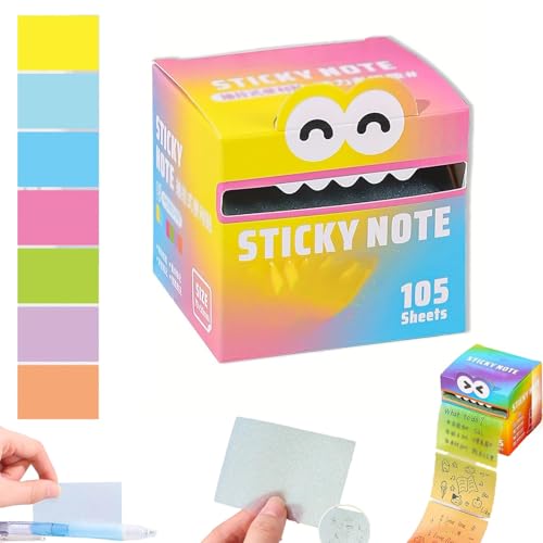 Selbstklebende Notizzettel im süßen Design, Bunte Pastell Haftnotizen in praktischer Spenderbox, Leicht abziehbar und vielseitig einsetzbar, Für Schule Büro Alltag und Planung (D) von Generisch