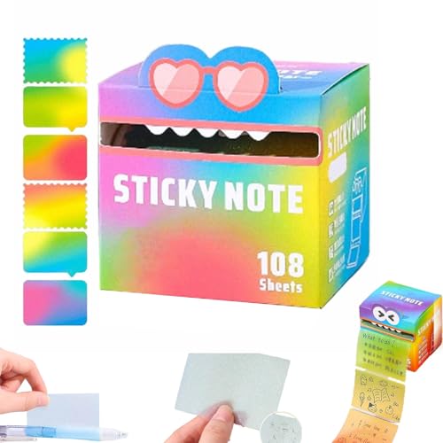 Selbstklebende Notizzettel im süßen Design, Bunte Pastell Haftnotizen in praktischer Spenderbox, Leicht abziehbar und vielseitig einsetzbar, Für Schule Büro Alltag und Planung (F) von Generisch