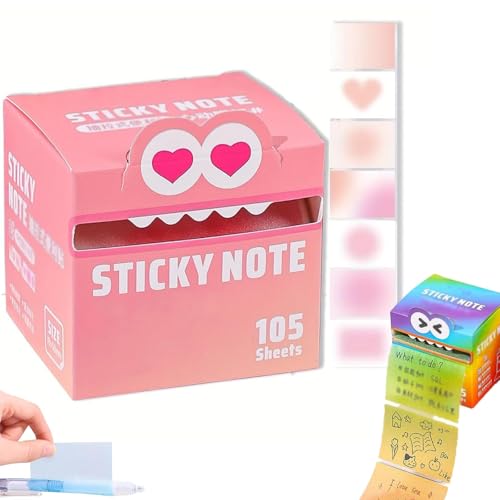 Selbstklebende Notizzettel im süßen Design, Bunte Pastell Haftnotizen in praktischer Spenderbox, Leicht abziehbar und vielseitig einsetzbar, Für Schule Büro Alltag und Planung (H) von Generisch