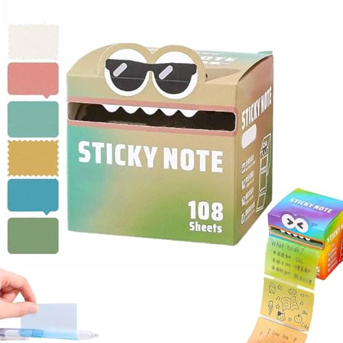 Selbstklebende Notizzettel im süßen Design, Bunte Pastell Haftnotizen in praktischer Spenderbox, Leicht abziehbar und vielseitig einsetzbar, Für Schule Büro Alltag und Planung (I) von Generisch