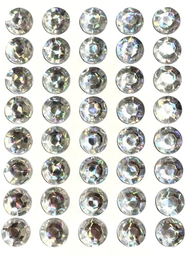 Selbstklebende Strasssteine, 40 Stück, 14 mm, Weiß/Silber, Diamant-Design von Generisch
