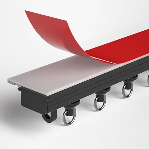 Selbstklebende ultradünne Vorhangschiene, 3,8 m, Aluminium-Deckenschienensystem, kein Bohren, Gardinenstange für Schlafzimmer, Raumteiler, flexibel und langlebig, Schwarz, 70 cm x 600 cm Selbstklebende ultradünne Vorhangschiene, 3,8 m, Aluminium-Deckenschienensystem, kein Bohren, Gardinenstange für Schlafzimmer, Raumteiler, flexibel und langlebig, Schwarz, 70 cm x 600 cm von Generisch