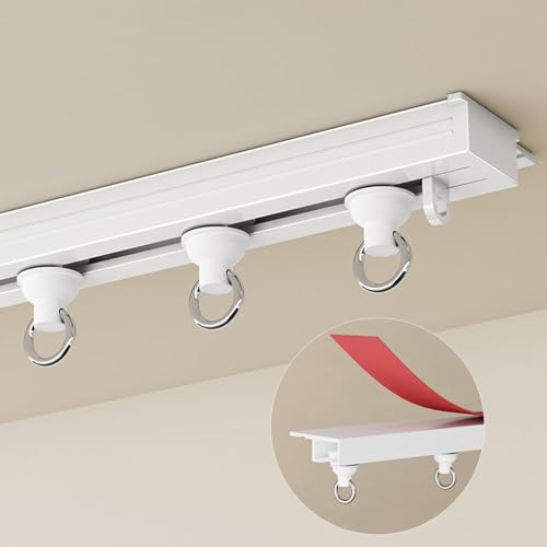 Selbstklebendes Deckenvorhangschienen-Set, 3 m, ohne Bohren, für Raumteiler und Vorhänge, einfache Installation, Deckenhalterungsschiene, Weiß, 3,8 m Selbstklebendes Deckenvorhangschienen-Set, 3 m, ohne Bohren, für Raumteiler und Vorhänge, einfache Installation, Deckenhalterungsschiene, Weiß, 3,8 m von Generisch