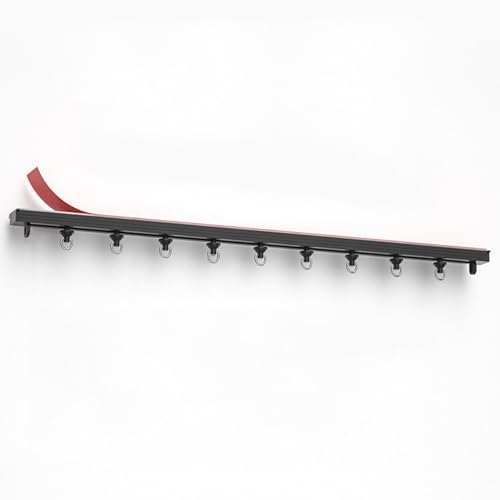 Selbstklebendes Deckenvorhangschienen-Set, ohne Bohren, Raumteiler, Vorhangsystem, einfache Installation, Deckenschiene für Vorhänge, 3 m, Schwarz Selbstklebendes Deckenvorhangschienen-Set, ohne Bohren, Raumteiler, Vorhangsystem, einfache Installation, Deckenschiene für Vorhänge, 3 m, Schwarz von Generisch