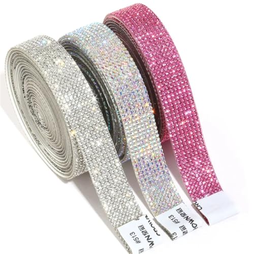 Selbstklebendes Kristall-Strass-Klebeband, Kette, Aufkleber-Band, Rolle für Bastelarbeiten, Strass-Applikation auf Taschen, Kleidungsstücken und Schuhen von Generisch