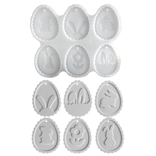 -Serie – Silikonform für Eieranhänger, Osterornamente, handgefertigte Osterhasen-Anhänger, Gießform, Osterhasen-Anhänger, Schlüsselanhänger-Serie, Gipsform zum Gießen von Epoxidharz von Generisch